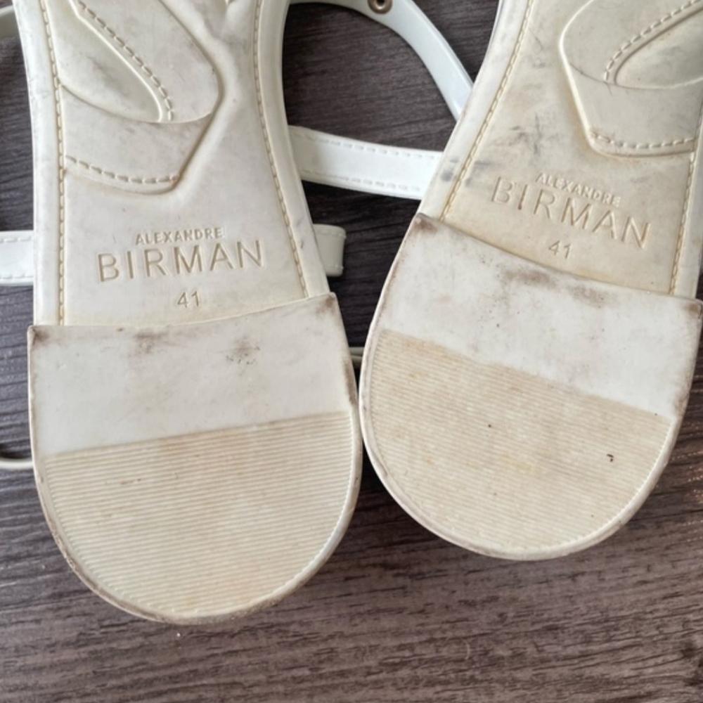 Alexandre Birman Jerry Sandals White Thong T strap Jelly Sandals Size 41 - Picture 2 of 9
